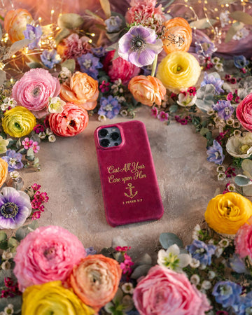 1 peter 5:7 iphone case – "he careth for you" bible verse gift