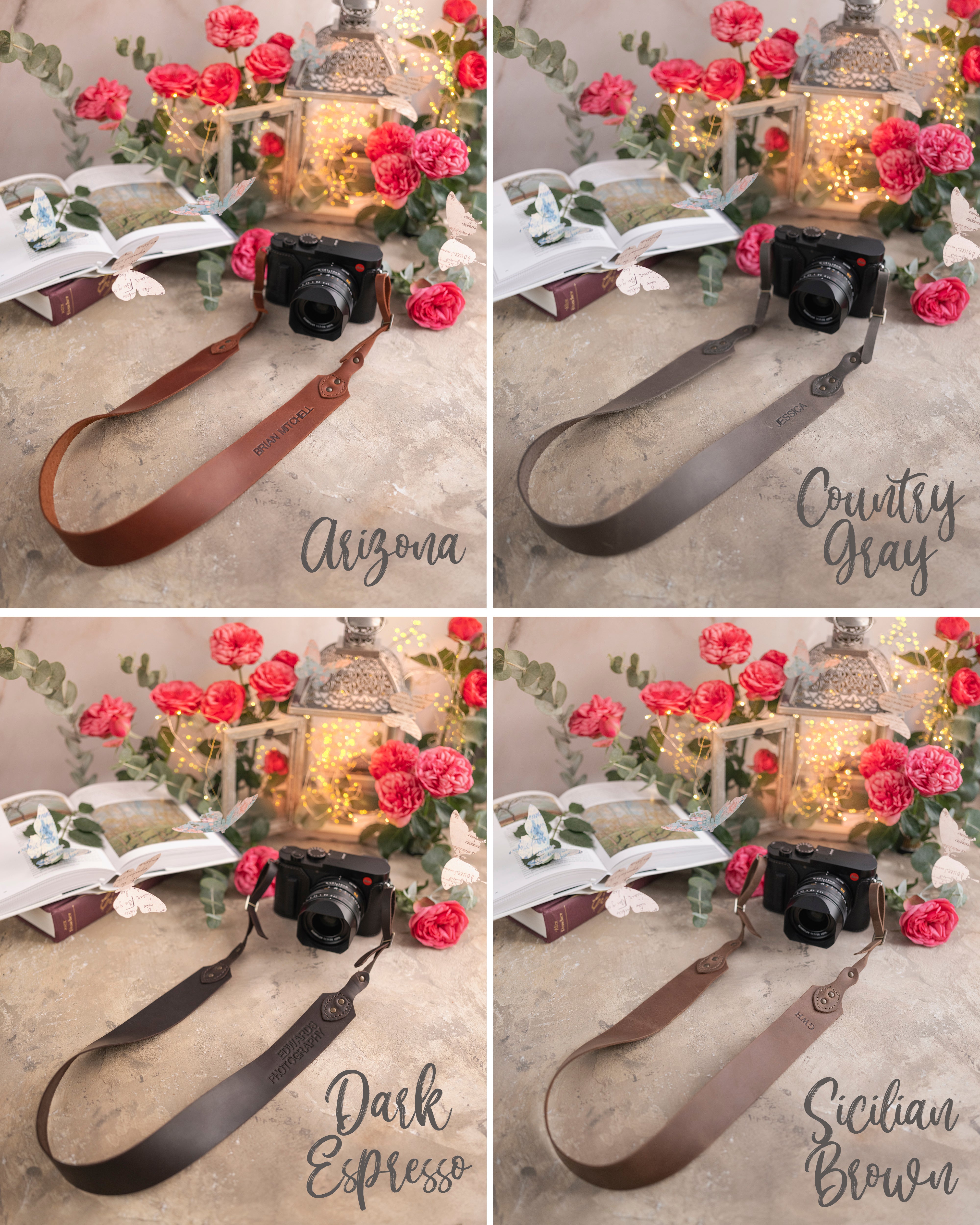 Personalized Leather Camera Strap