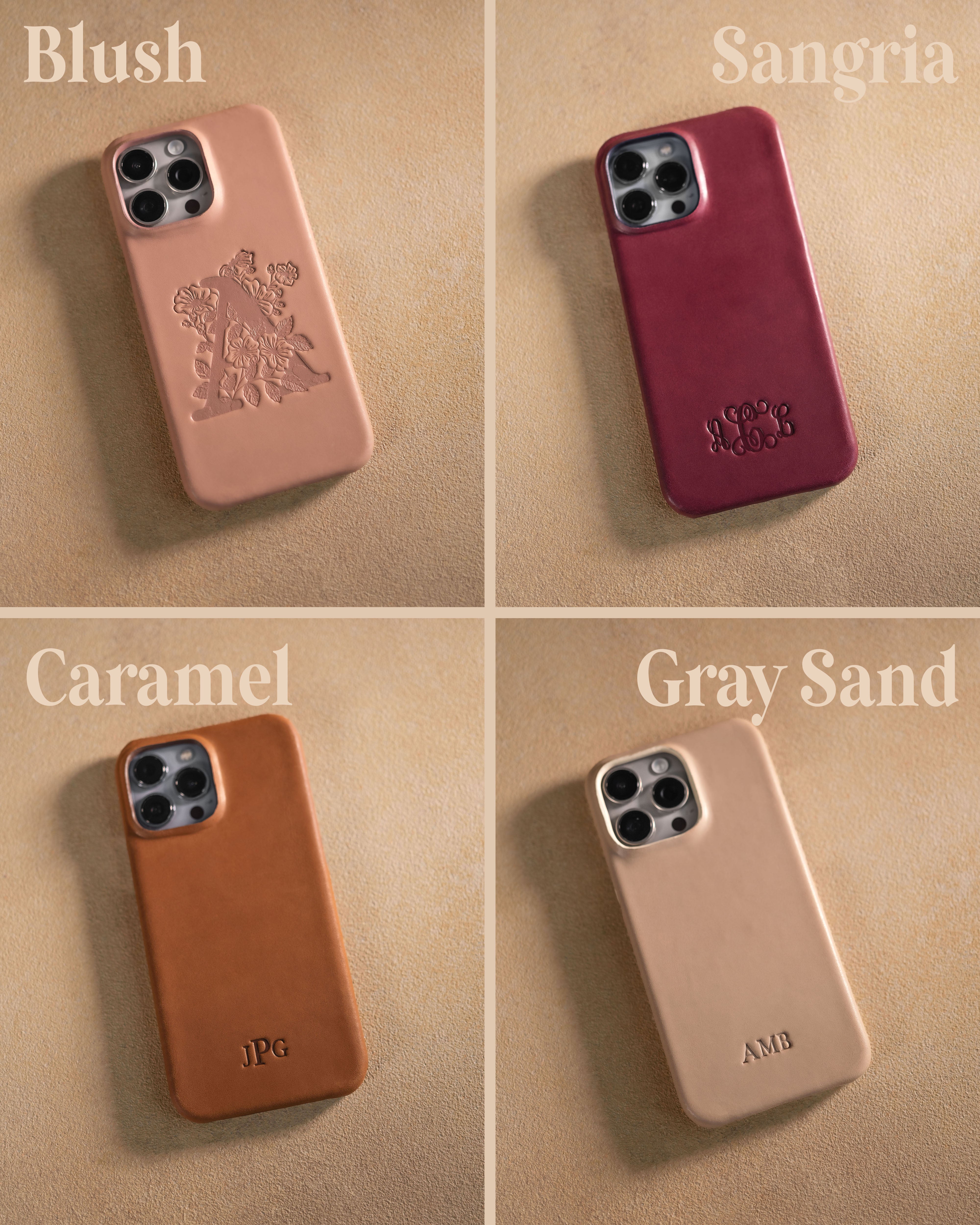 Personalized leather iPhone 15 pro case