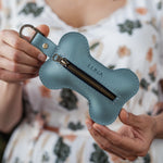 Leather Dog Poop Bag Holder, Bone Shaped