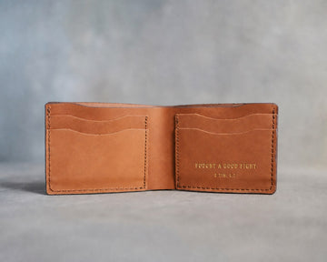 2 timothy 4:7 men's wallet – "fought a good fight" bible verse gift