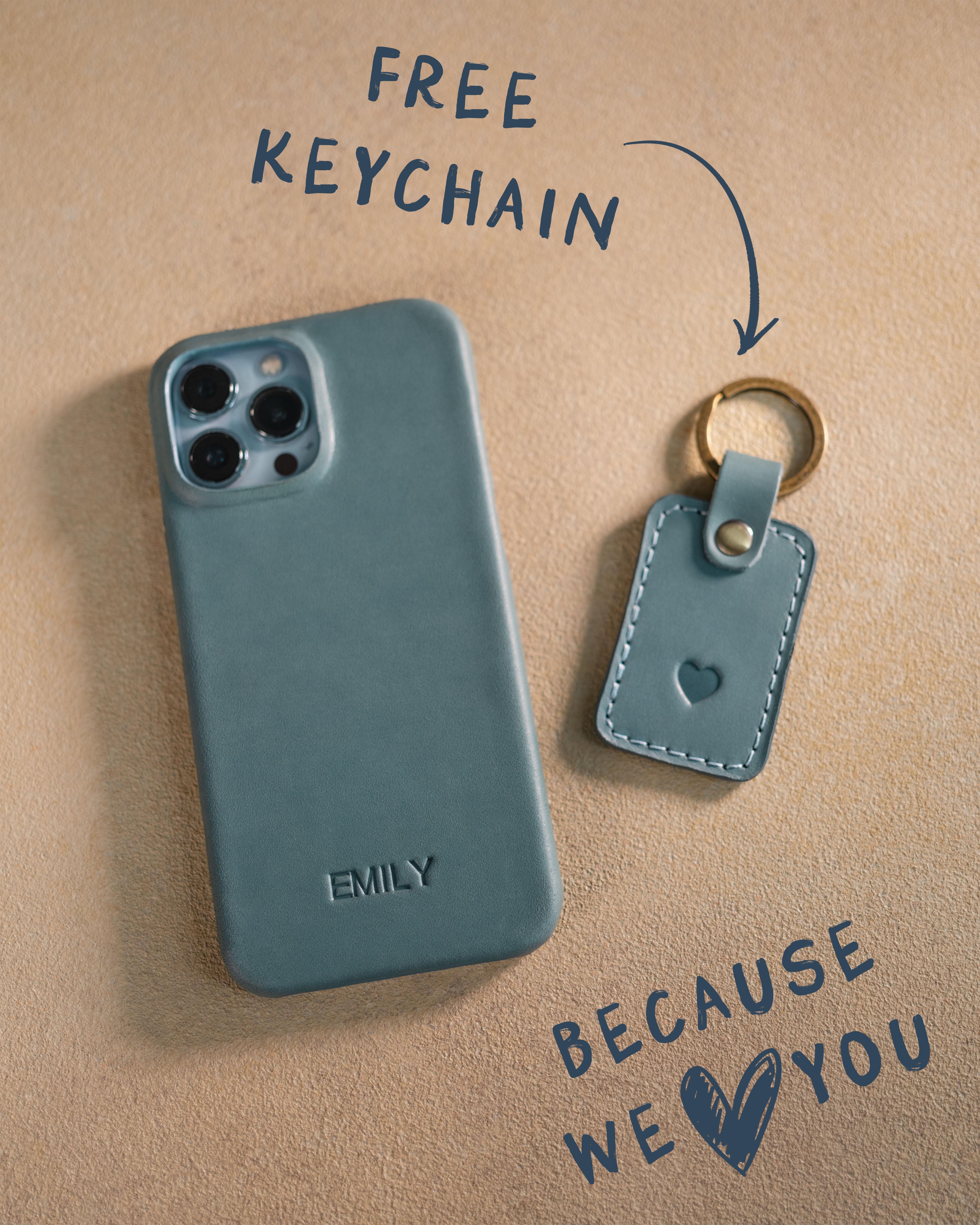 Personalized leather iPhone 14 plus case
