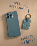 Personalized leather iPhone 14 plus case
