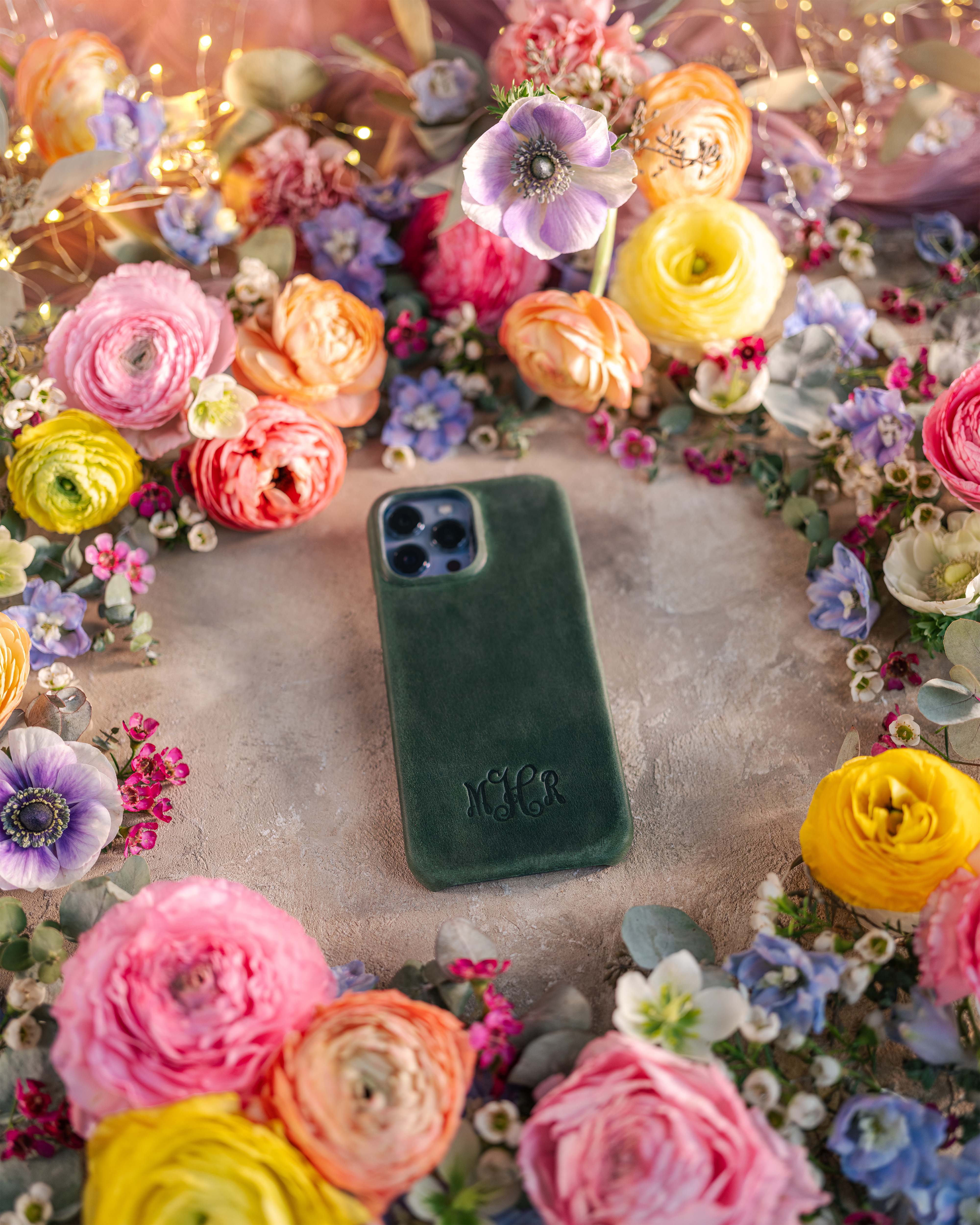 Personalized leather iPhone 12 case
