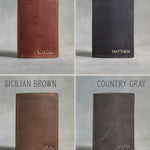Leather Passport Cover finished by hand