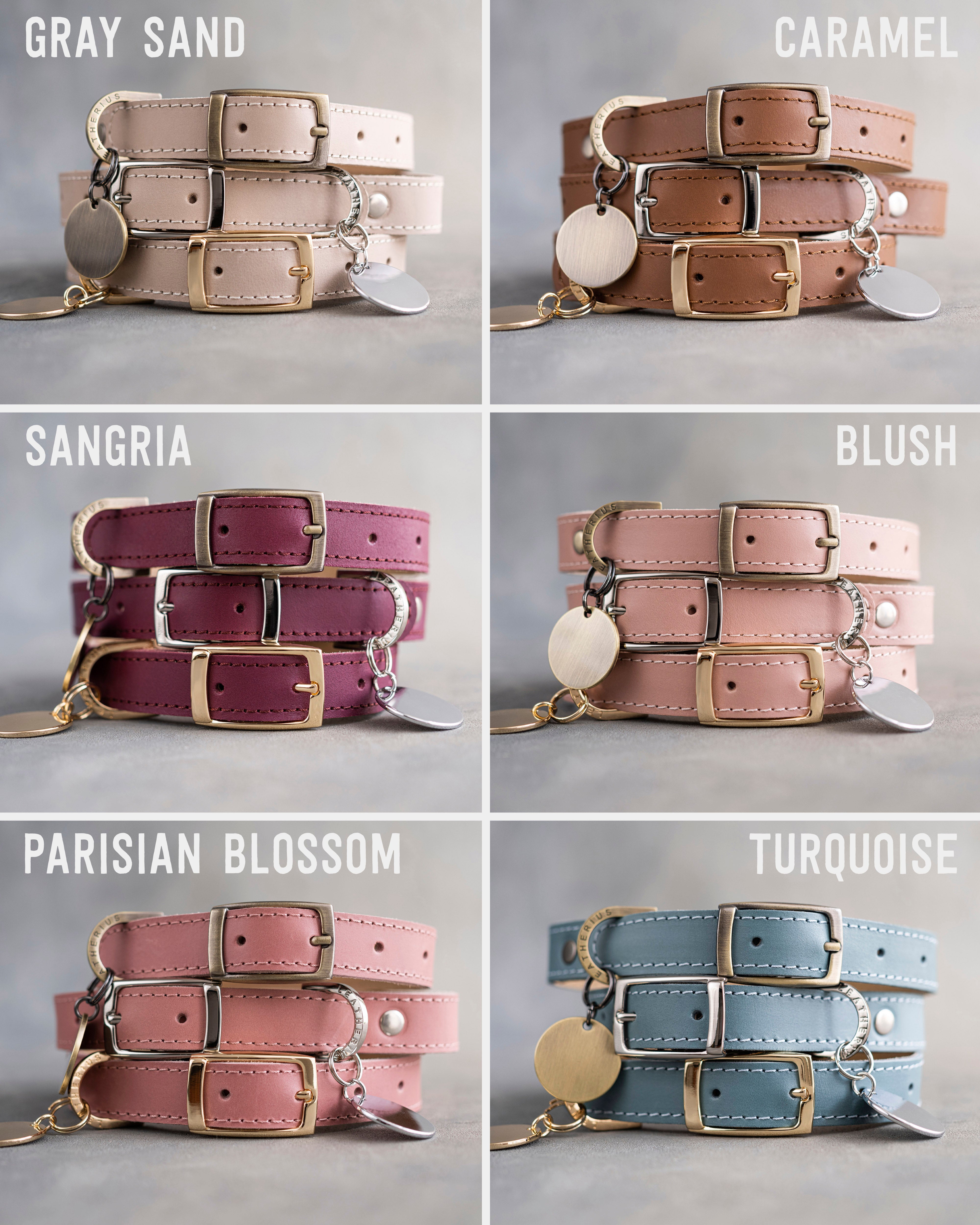 Custom leather dog collar for girls
