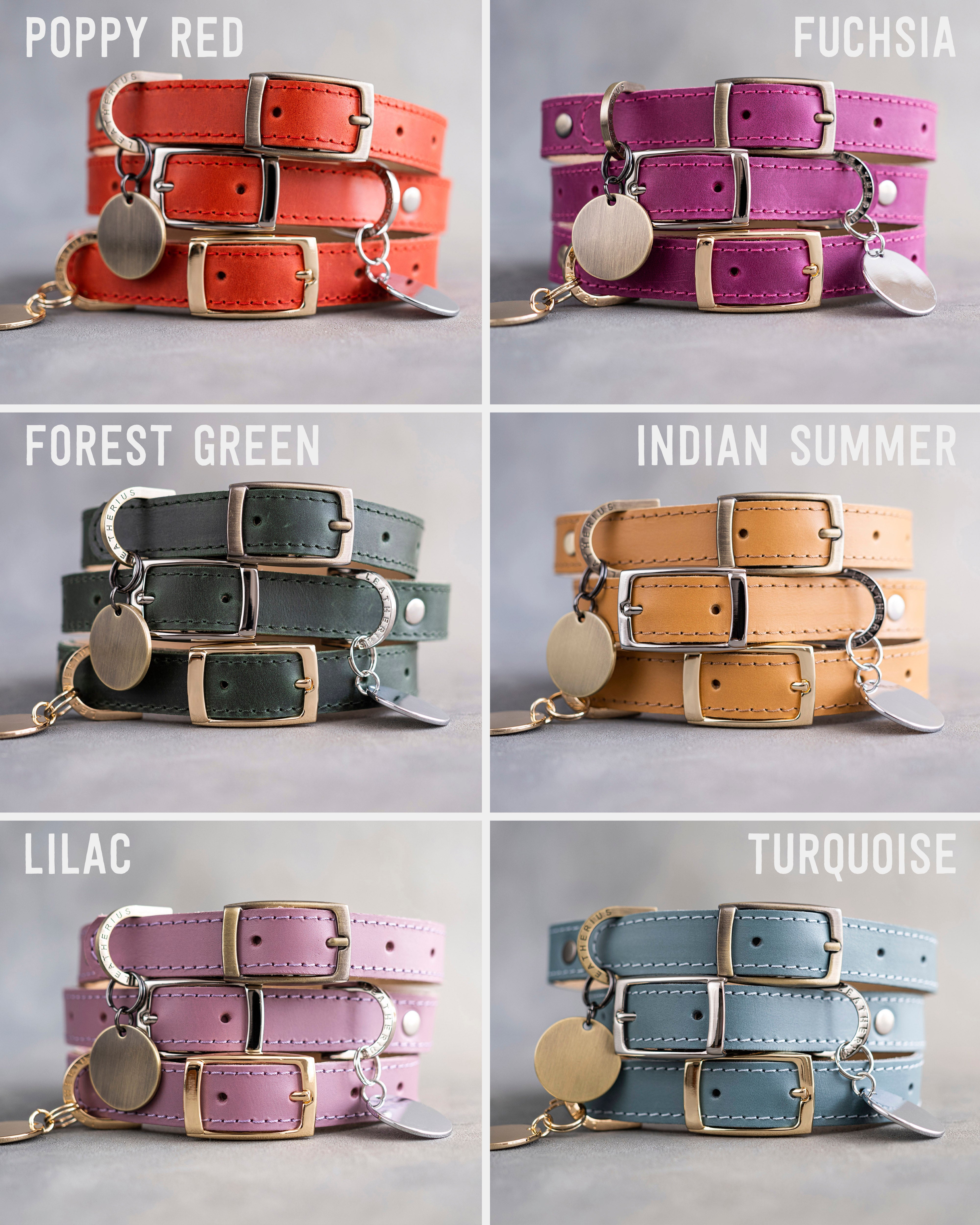 Custom leather dog collar for girls