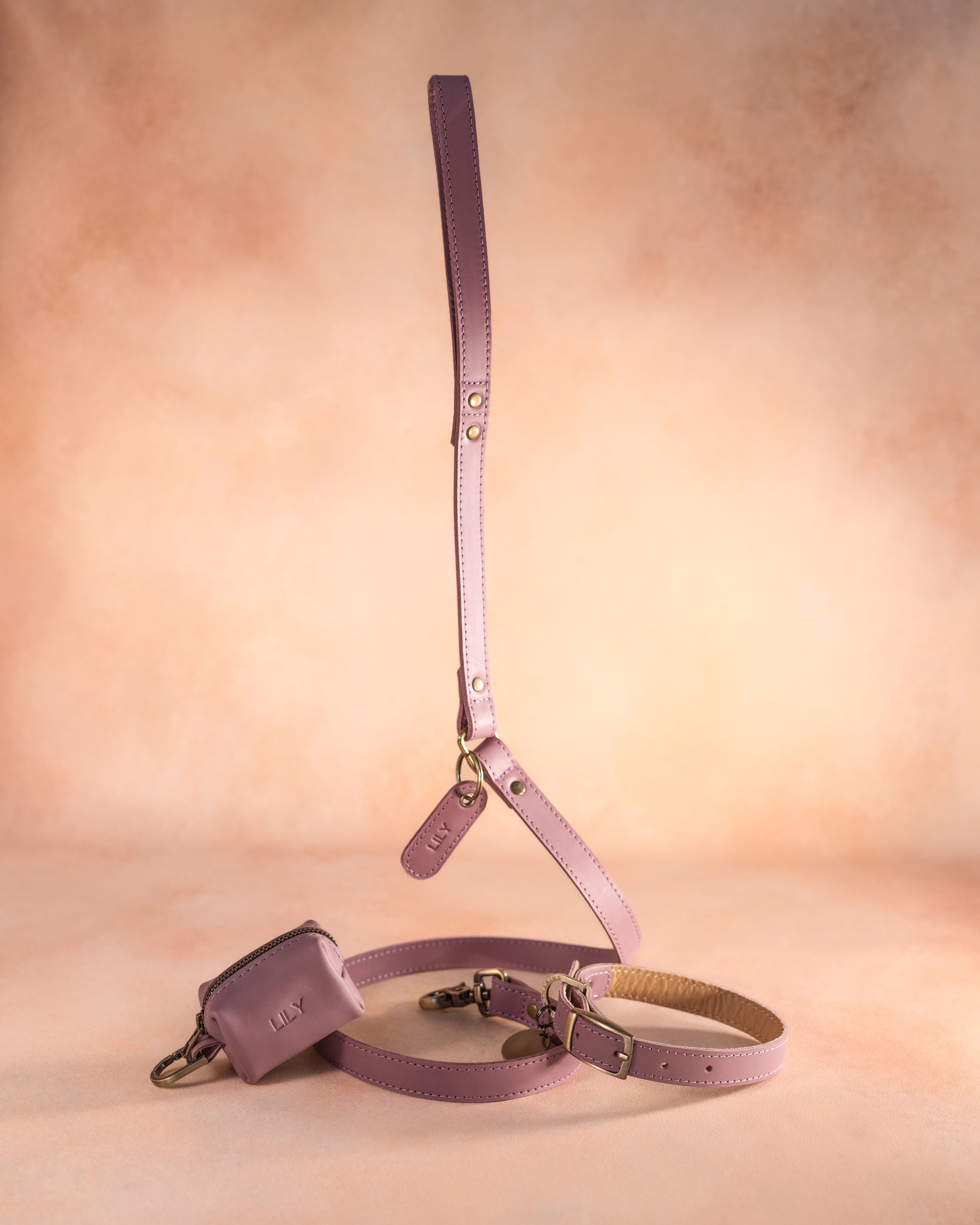 Dog Collar in Lilac leather with classy pin buckle