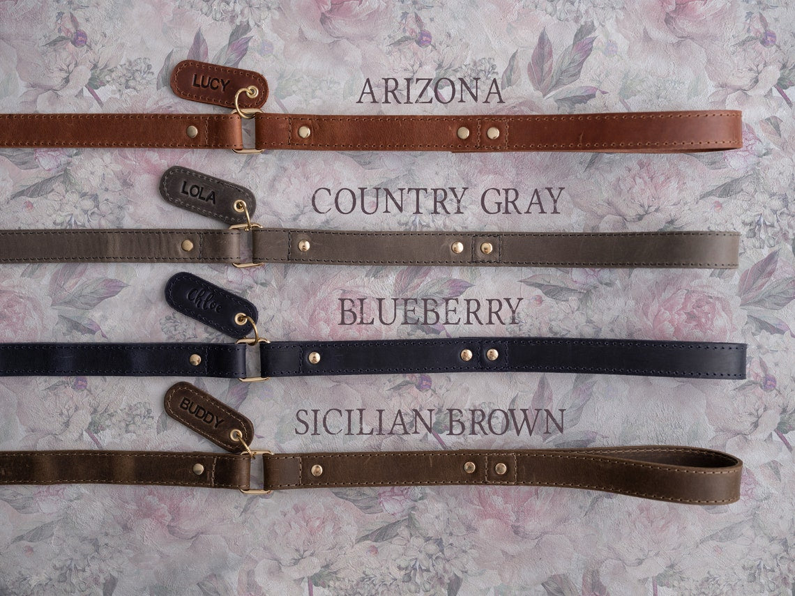Personalized Leather Dog Leash