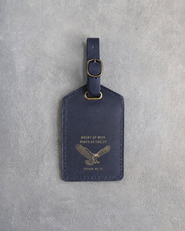Isaiah 40:31 luggage tag – "mount up with wings as eagles" bible verse gift