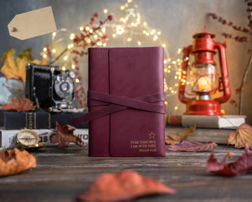 Isaiah 41:10 leather journal – "fear thou not" bible verse gift