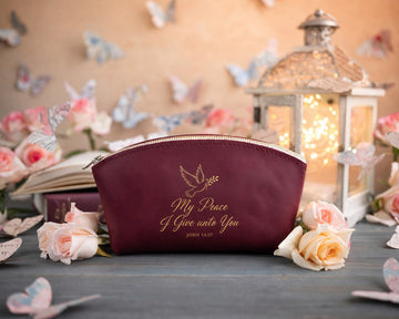 John 14:27 makeup bag – "my peace i give unto you" bible verse gift