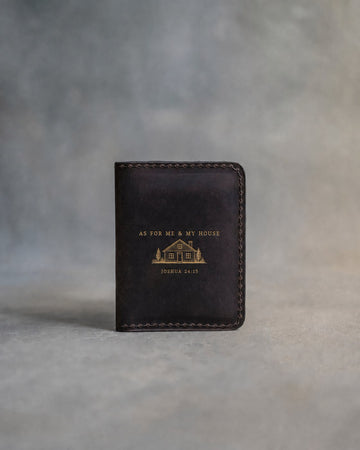 Joshua 24:15 men's wallet – "as for me & my house" bible verse gift
