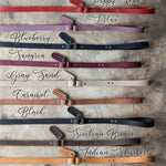 Color chart of 17 full-grain leathers for our dog leashes