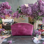 Makeup Bag In Fuchsia Leather
