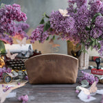 Makeup Bag In Sicilian Brown Leather
