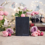 Personalized Passport Cover / Travel Wallet In Blueberry Leather