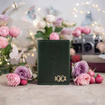 Personalized Passport Cover / Travel Wallet In Forest Green Leather