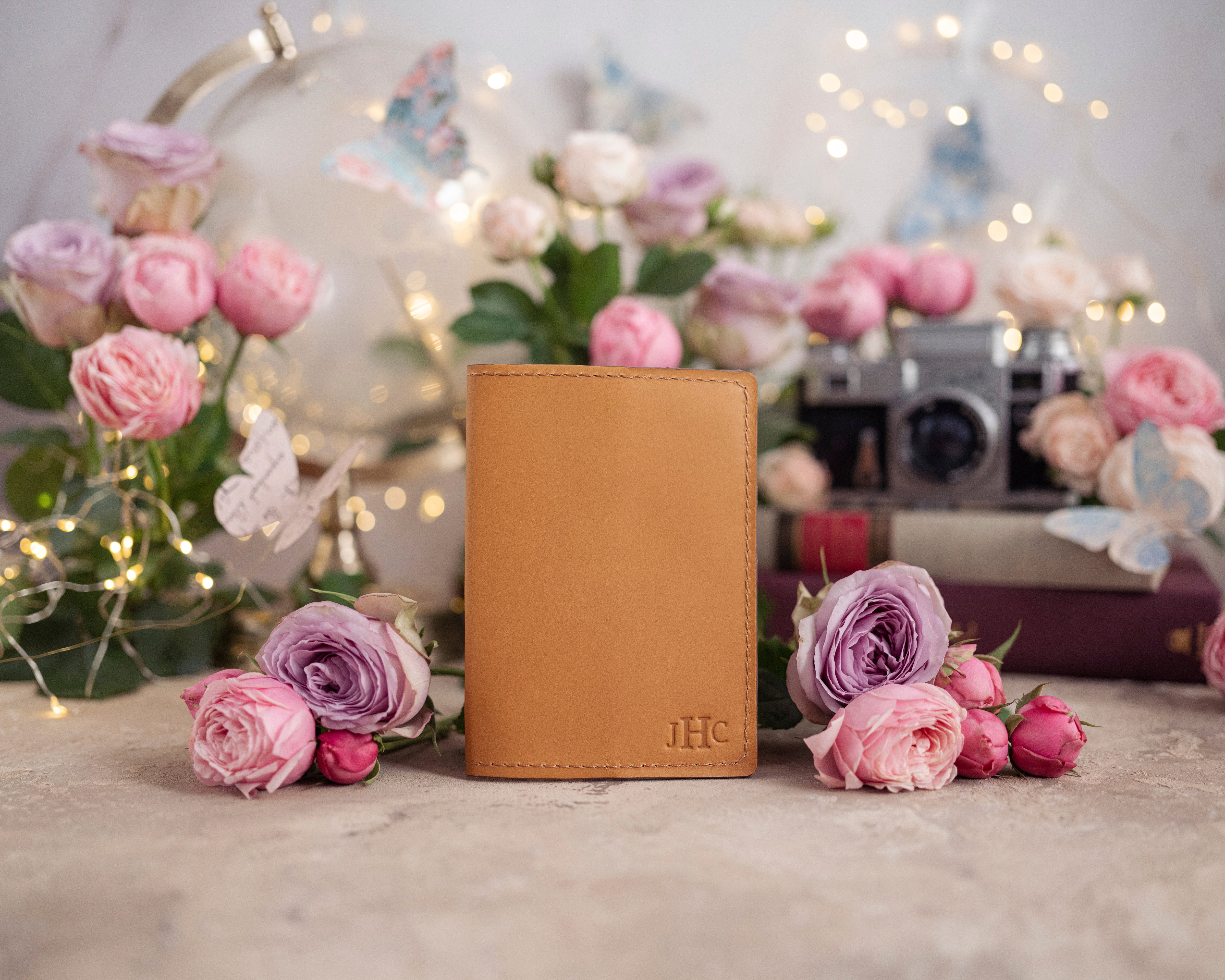 Personalized Passport Cover / Travel Wallet In Indian Summer Leather