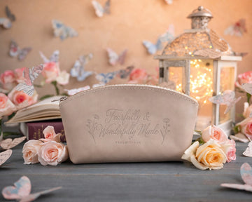 Psalm 139:14 makeup bag – "fearfully & wonderfully made" bible verse gift