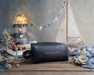 Psalm 25:5 dopp kit – "lead me in thy truth" bible verse gift