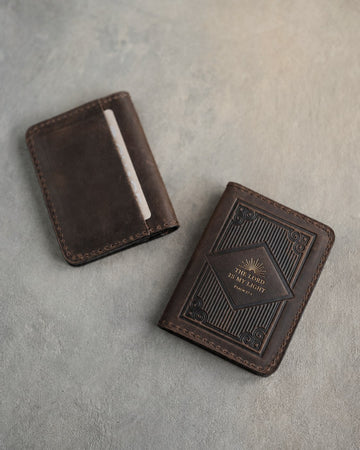 Psalm 27:1 men's wallet – "the lord is my light" bible verse gift