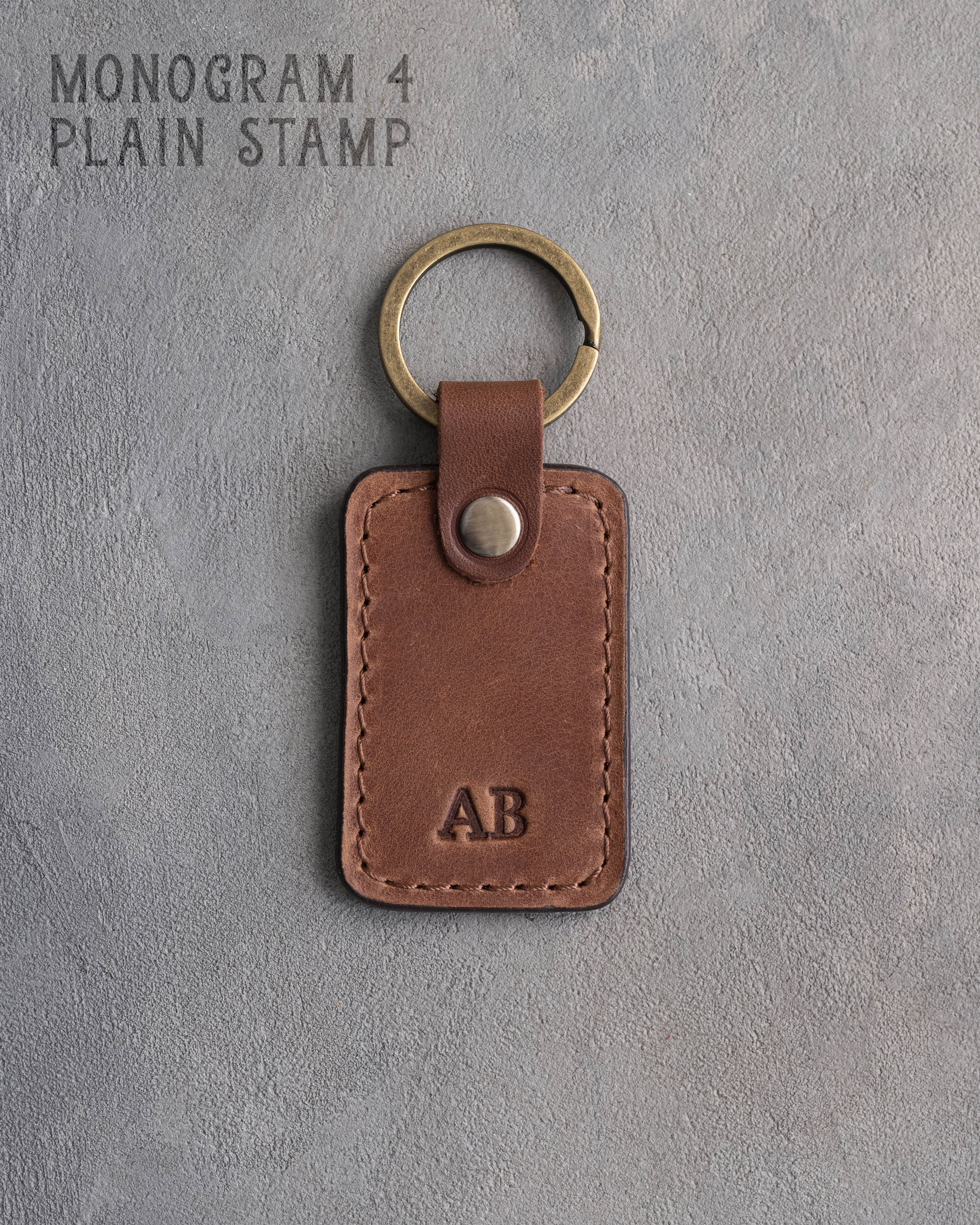 Personalized Leather Keychain in Arizona Leather