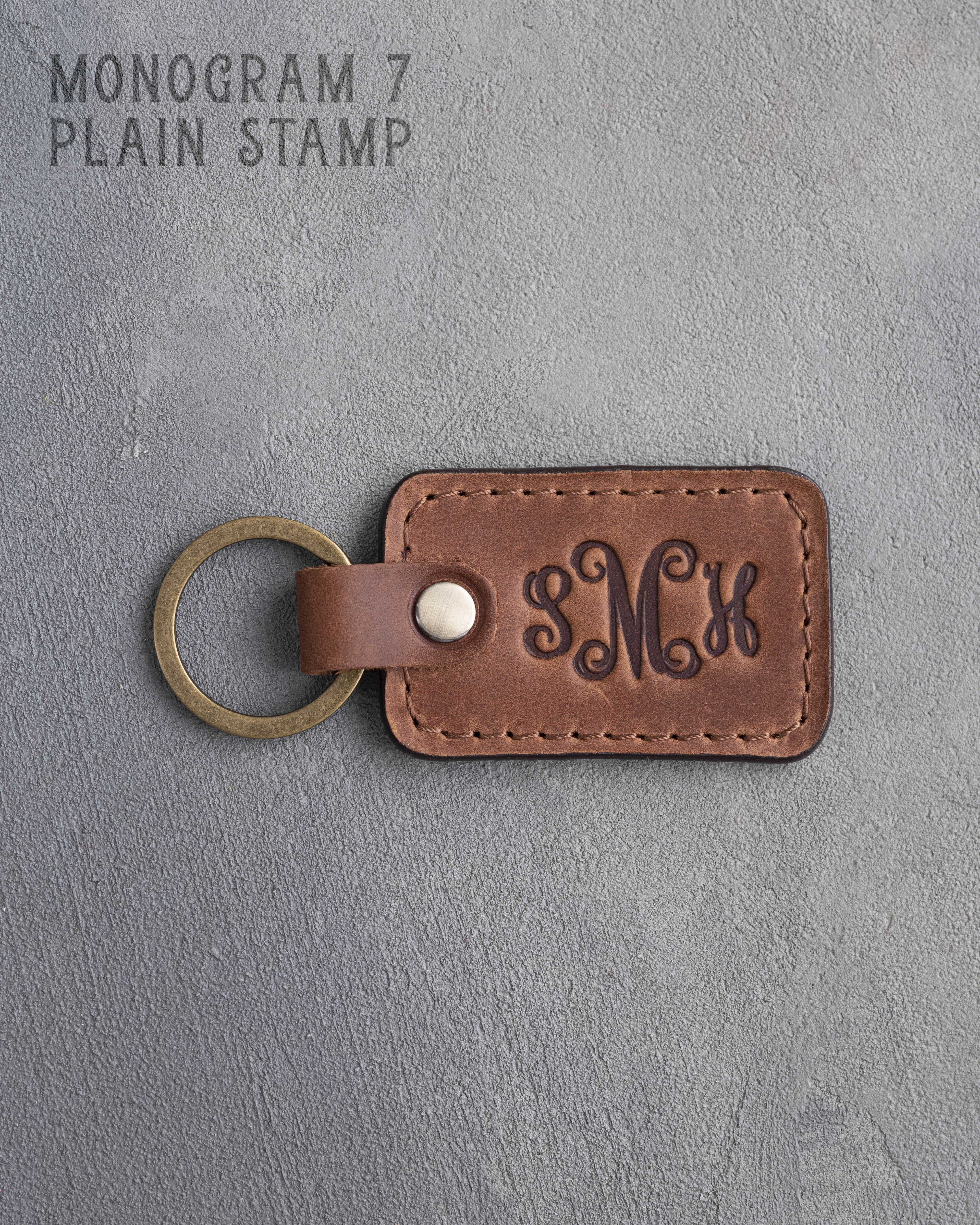 Personalized Leather Keychain in Arizona Leather