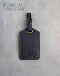 Black Leather Luggage Tag Personalized
