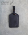 Black Leather Luggage Tag Personalized