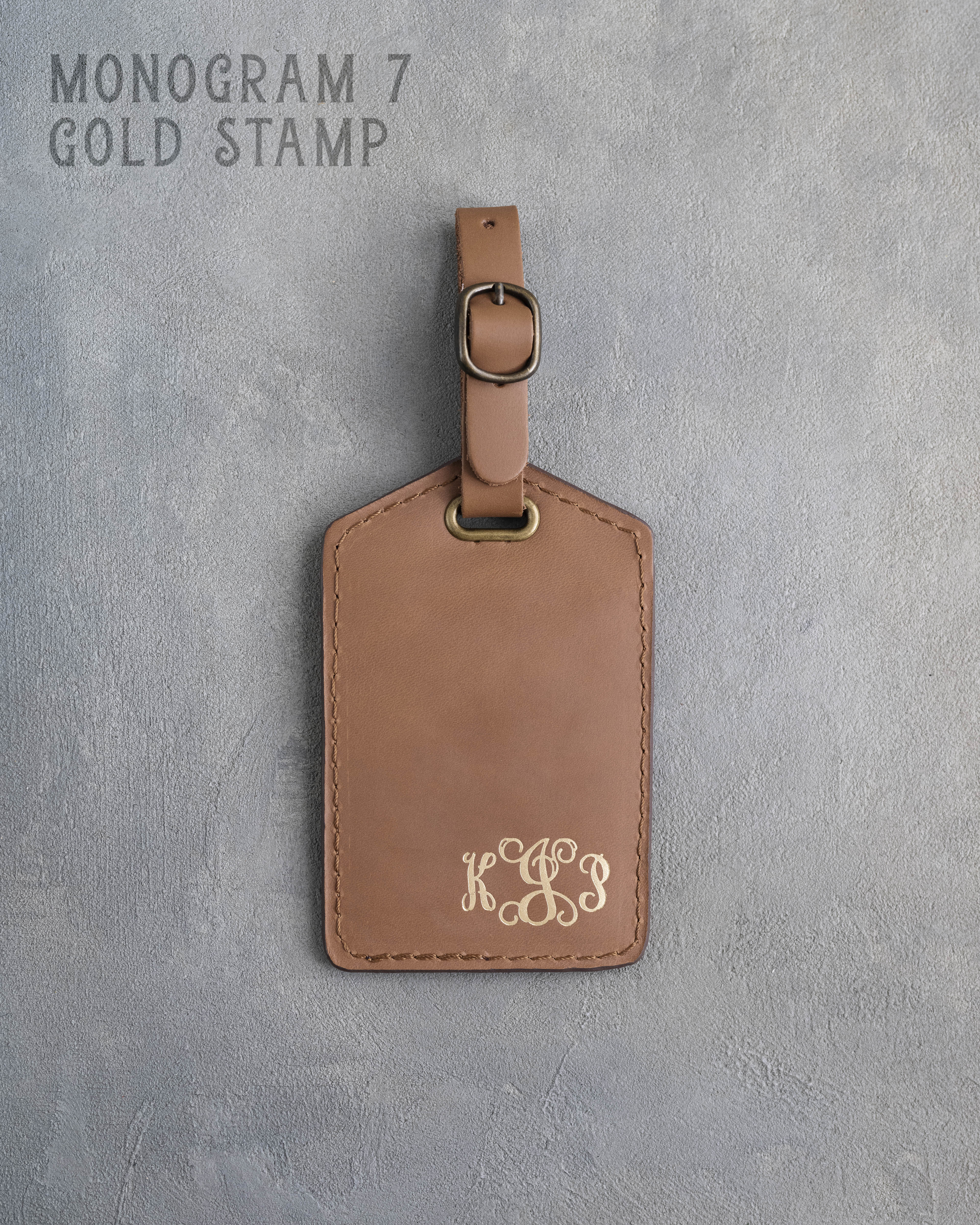 Caramel Leather Luggage Tag Personalized