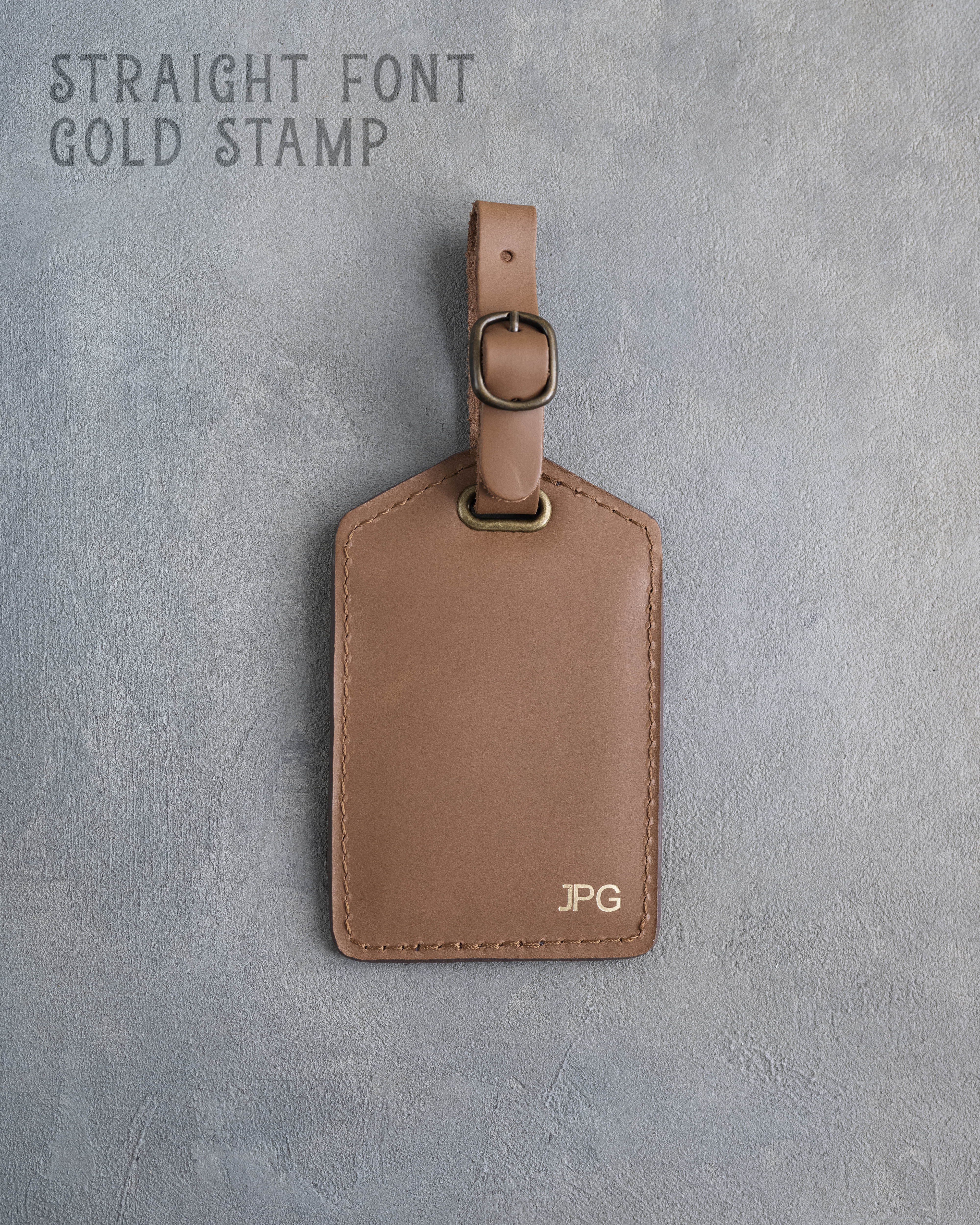 Caramel Leather Luggage Tag Personalized