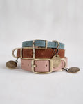 Personalized Leather Dog Collar with classic belt buckle