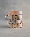 Dog Collar in Gray Sand leather with fast release buckle