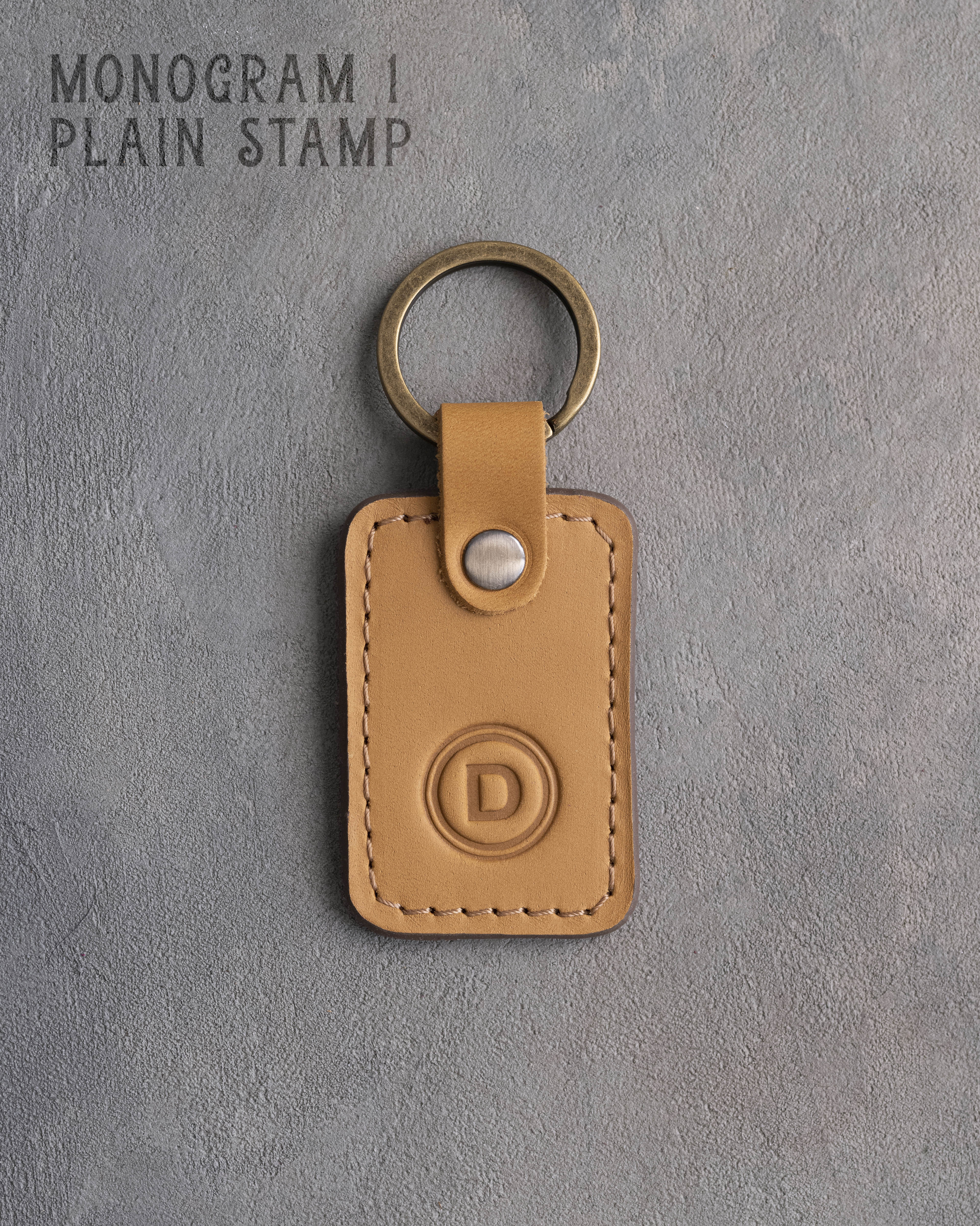 Personalized Leather Keychain in Indian Summer Leather