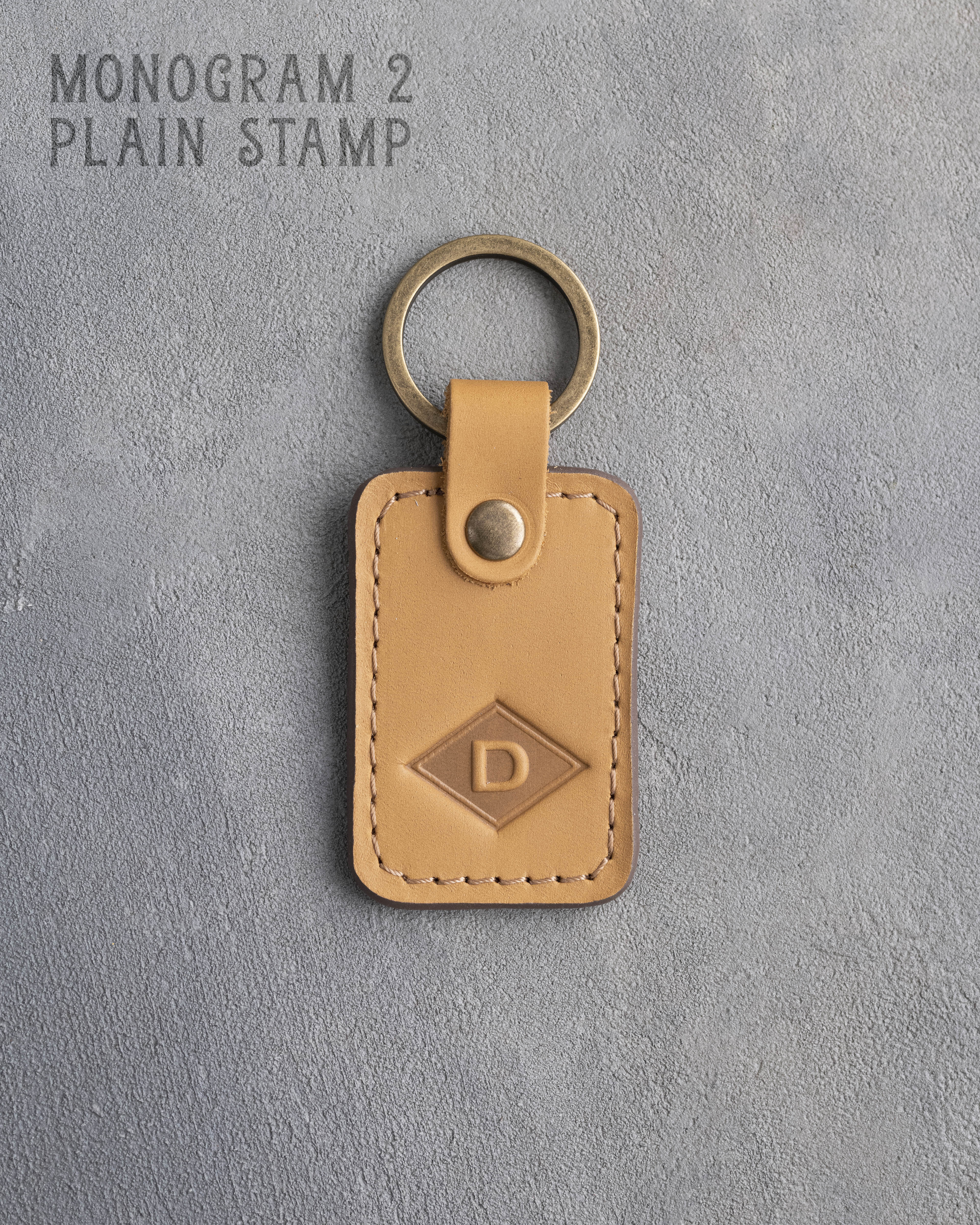 Personalized Leather Keychain in Indian Summer Leather