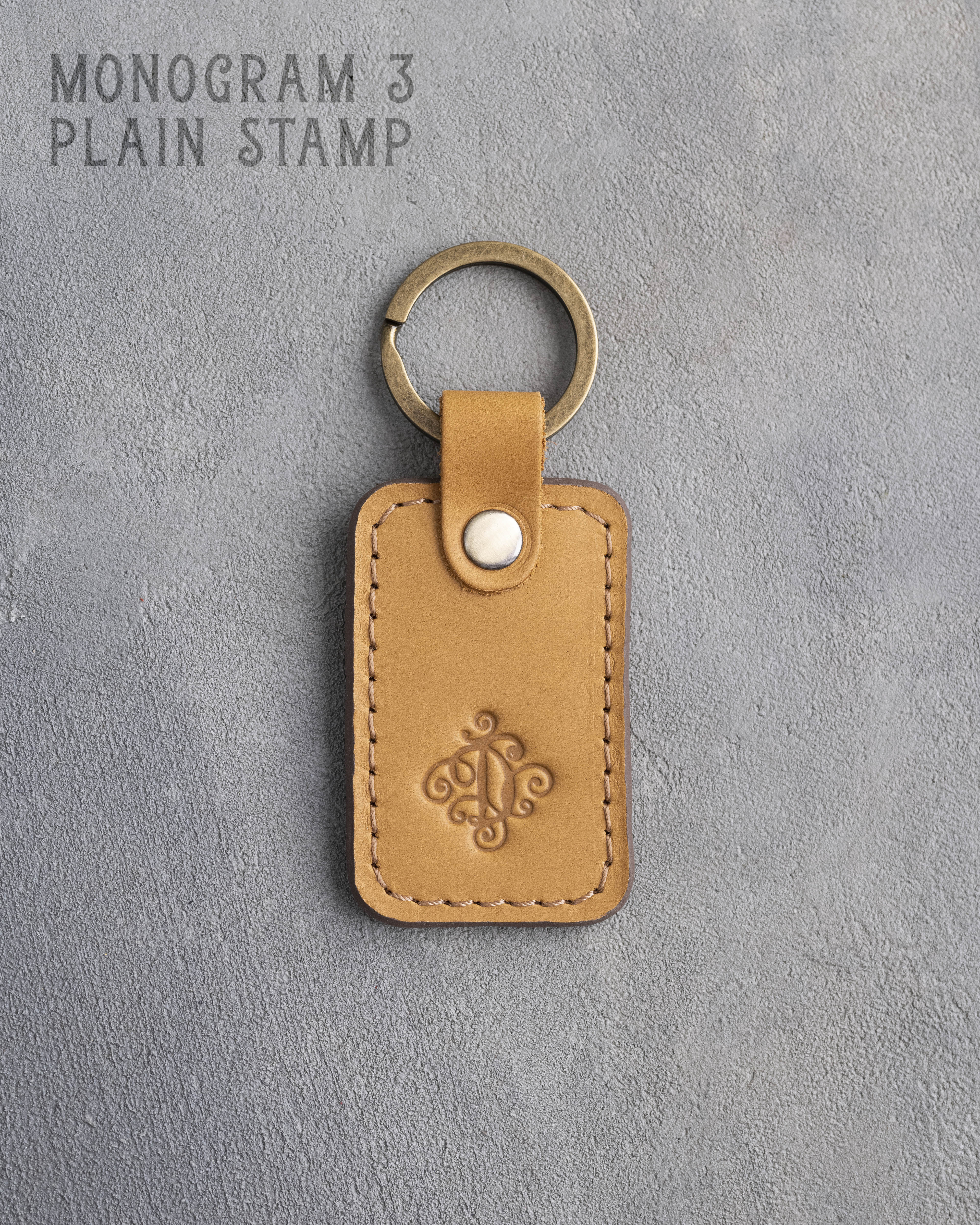 Personalized Leather Keychain in Indian Summer Leather
