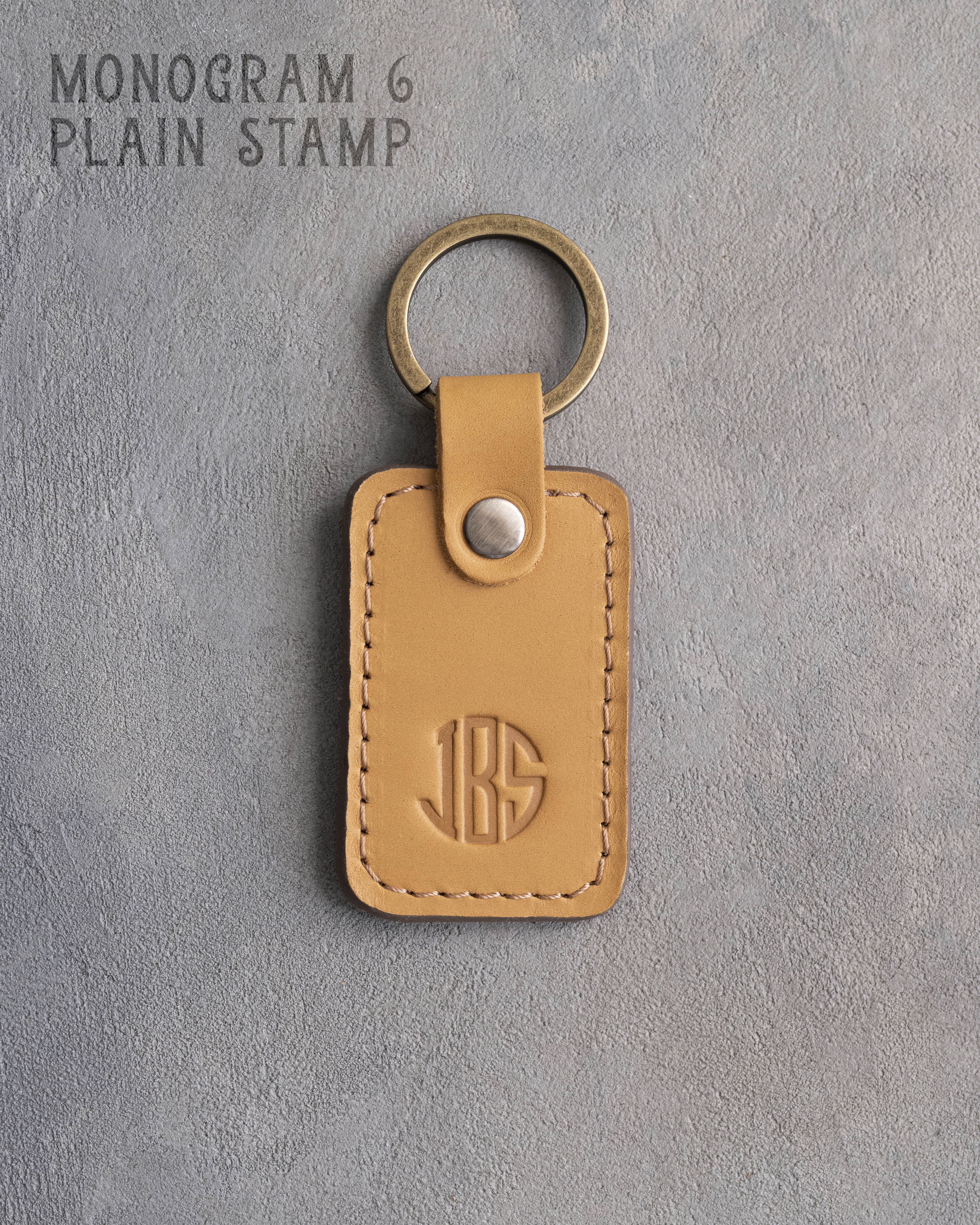 Personalized Leather Keychain in Indian Summer Leather