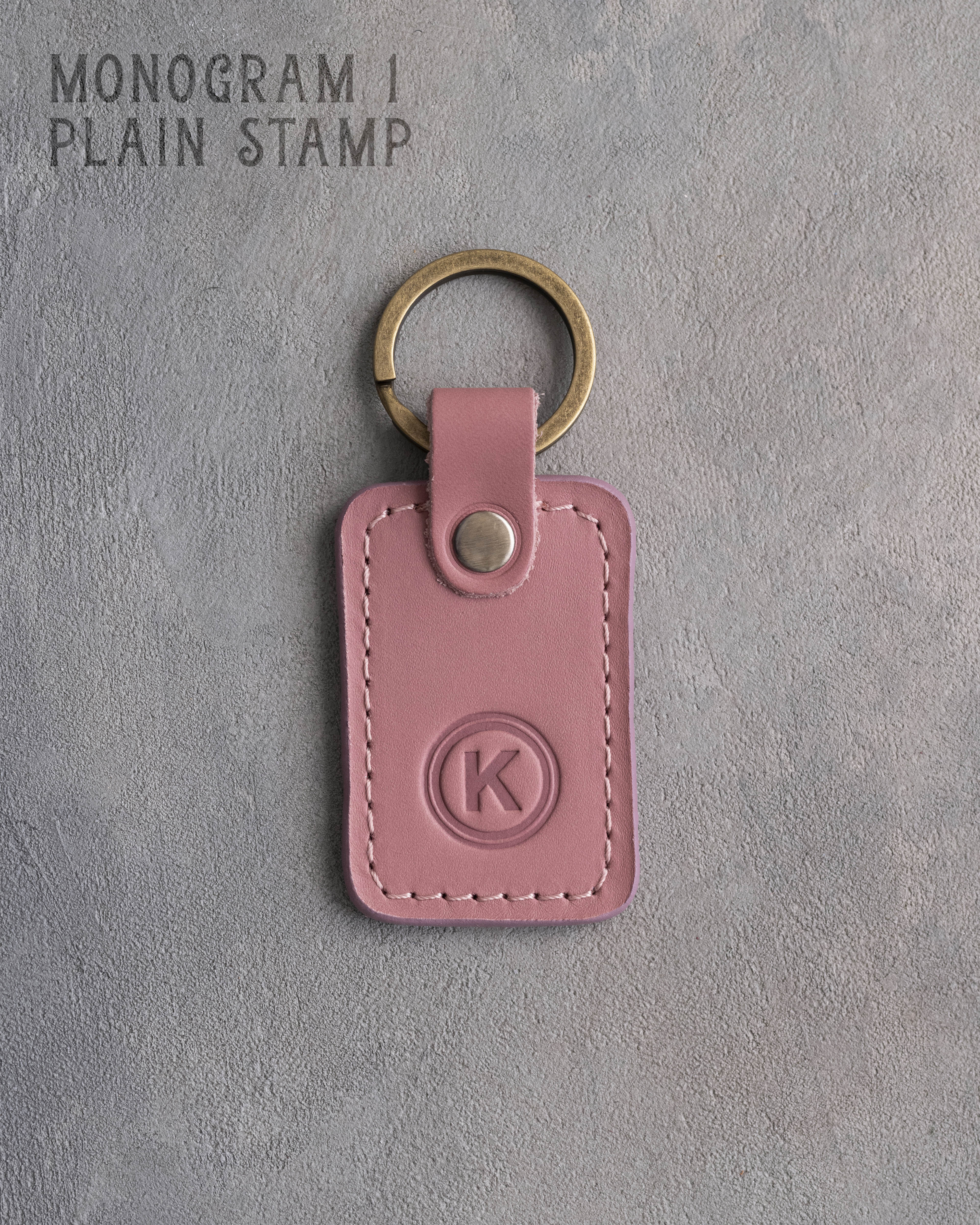 Personalized Leather Keychain in Parisian Blossom Leather