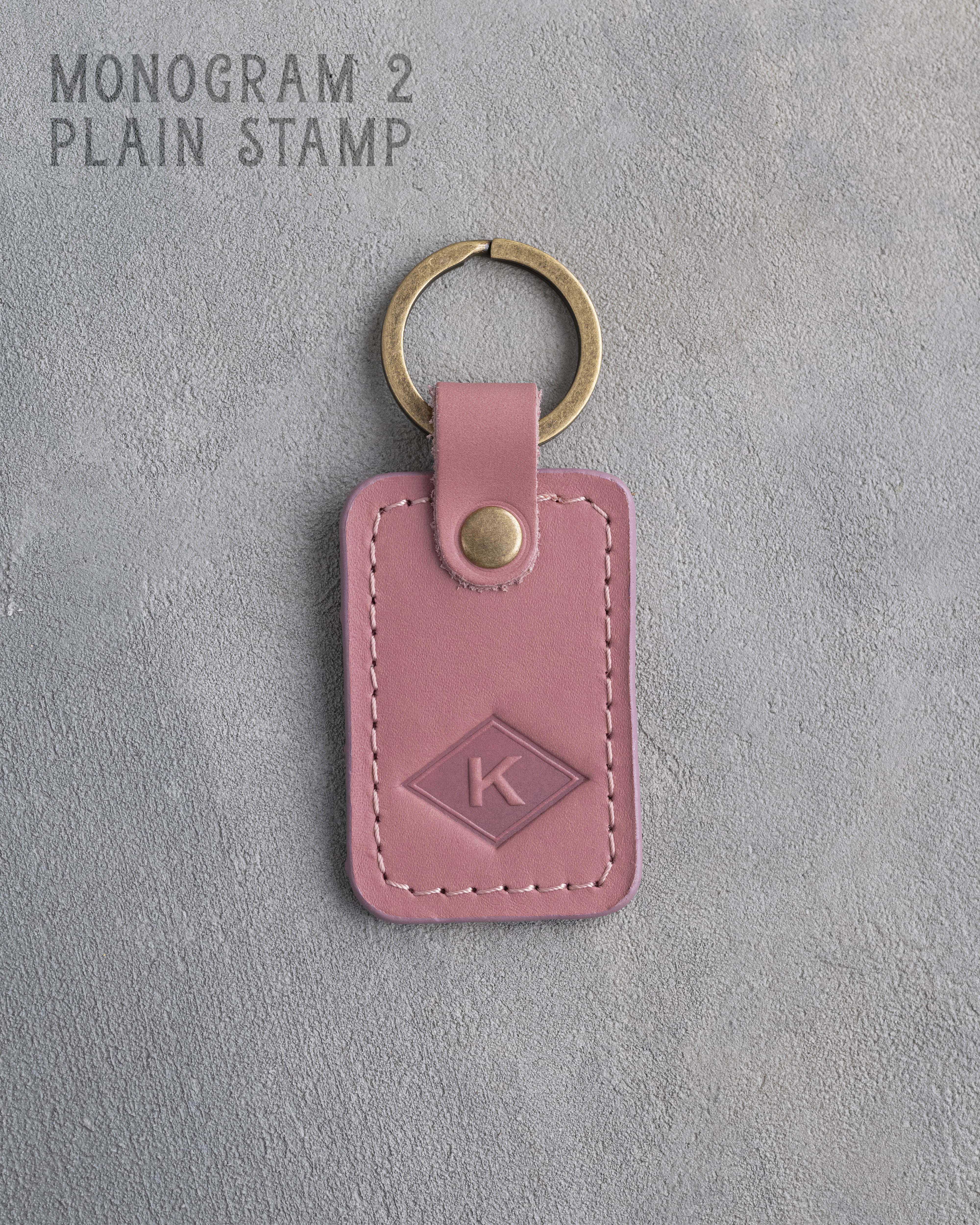 Personalized Leather Keychain in Parisian Blossom Leather