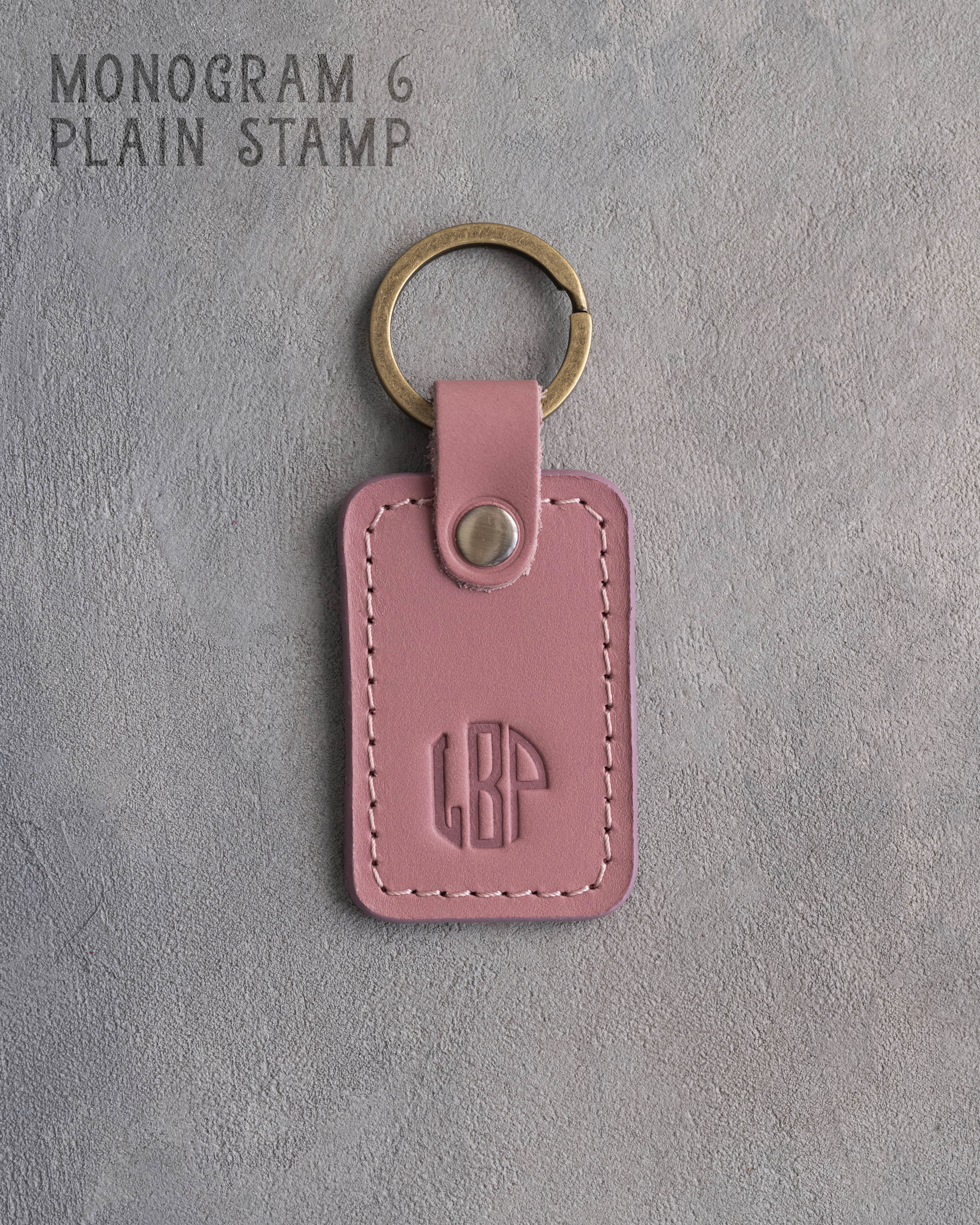 Personalized Leather Keychain in Parisian Blossom Leather