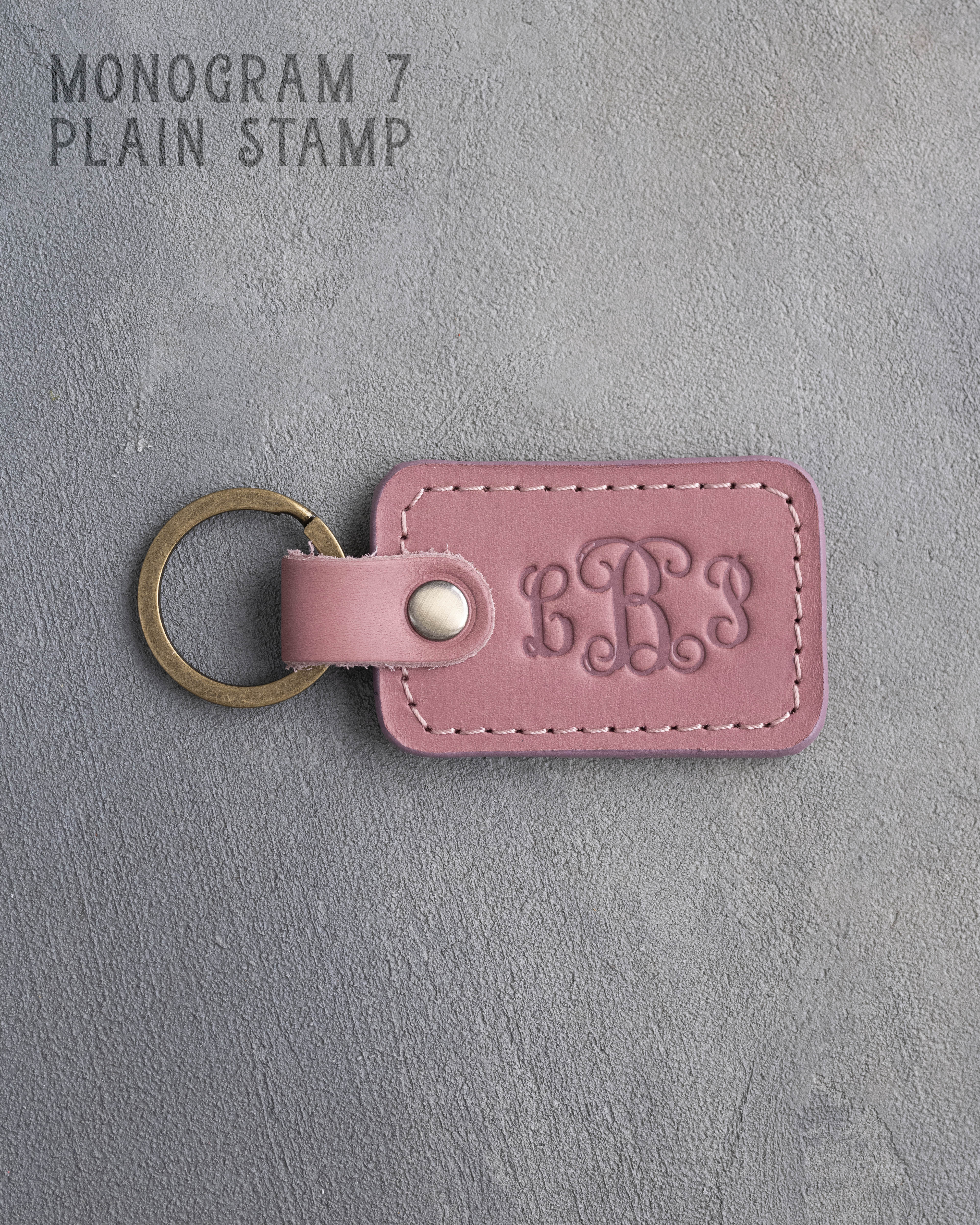 Personalized Leather Keychain in Parisian Blossom Leather