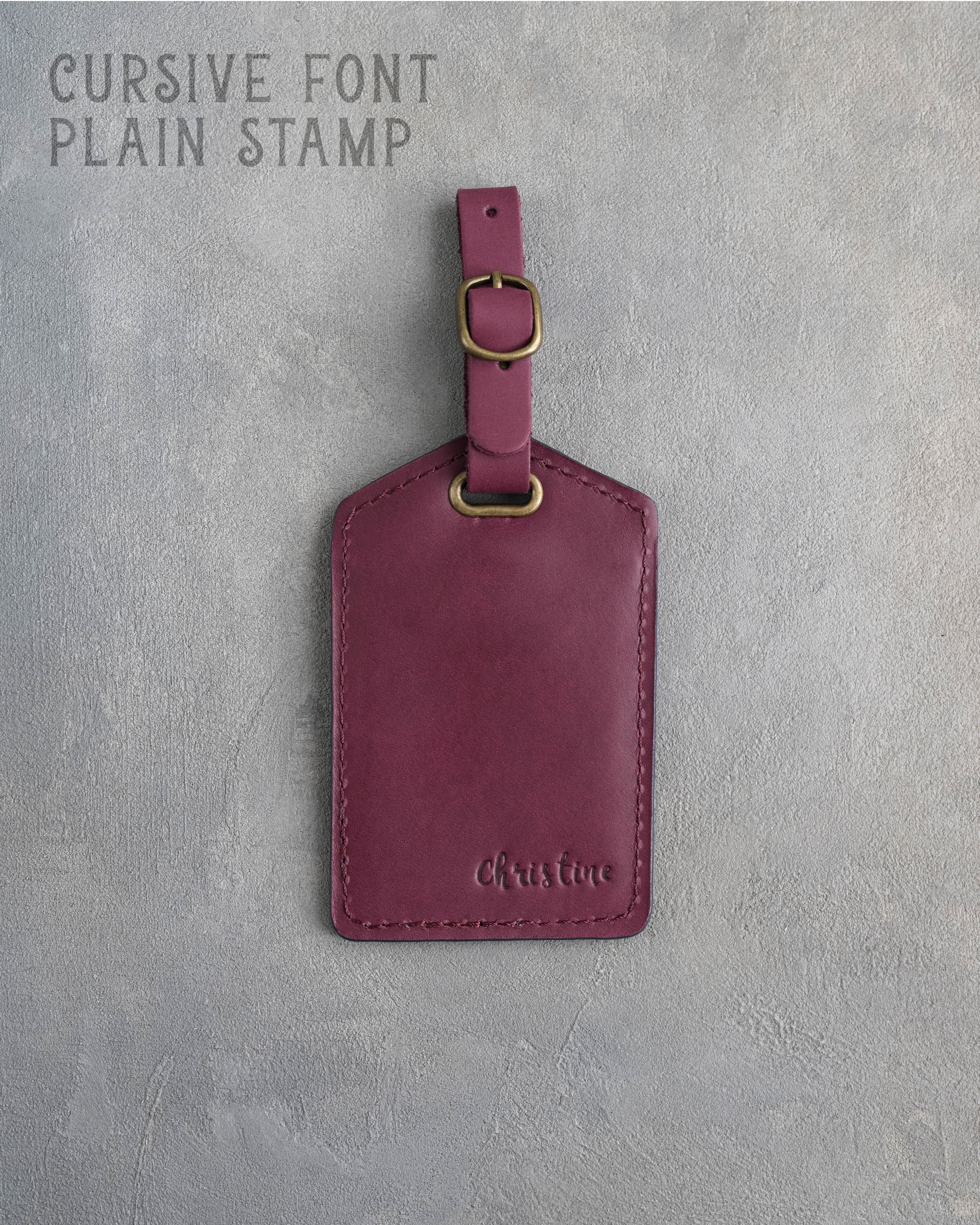 Sangria Leather Luggage Tag Personalized