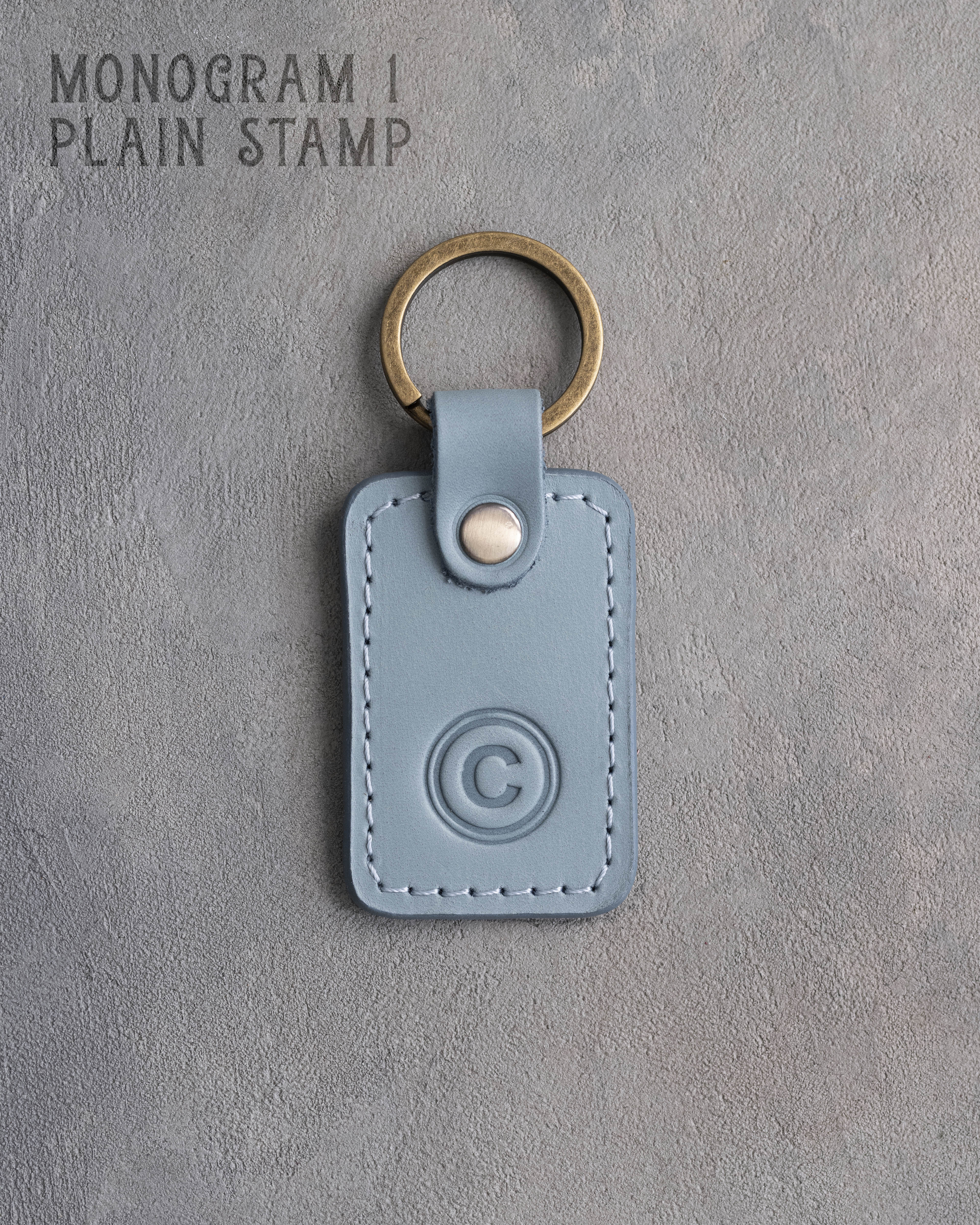 Personalized Leather Keychain in Turquoise Leather