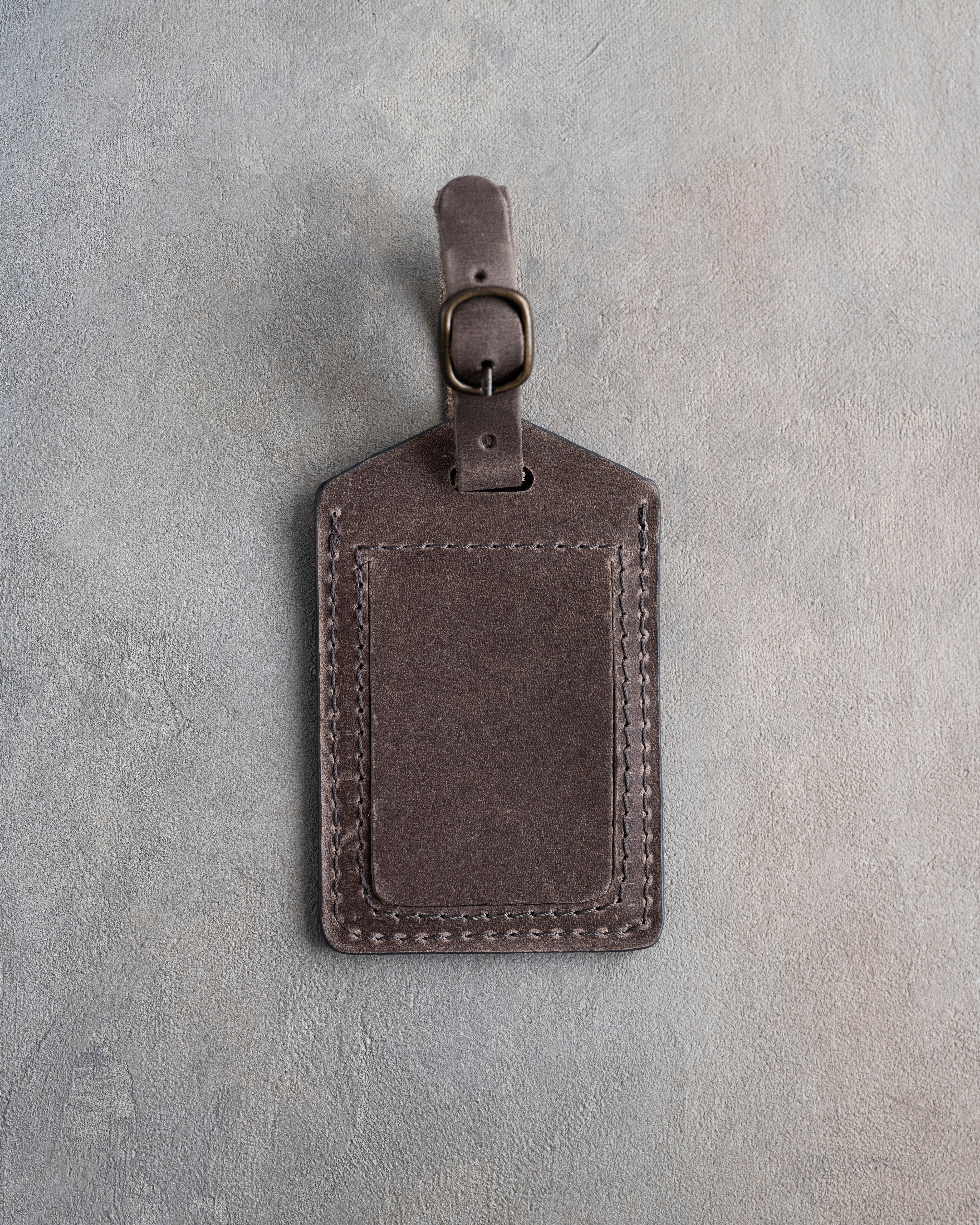 Classy Initial Luggage Tag in Country Gray Leather
