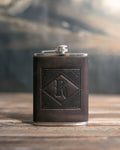 Initial Flask in Dark Espresso Leather