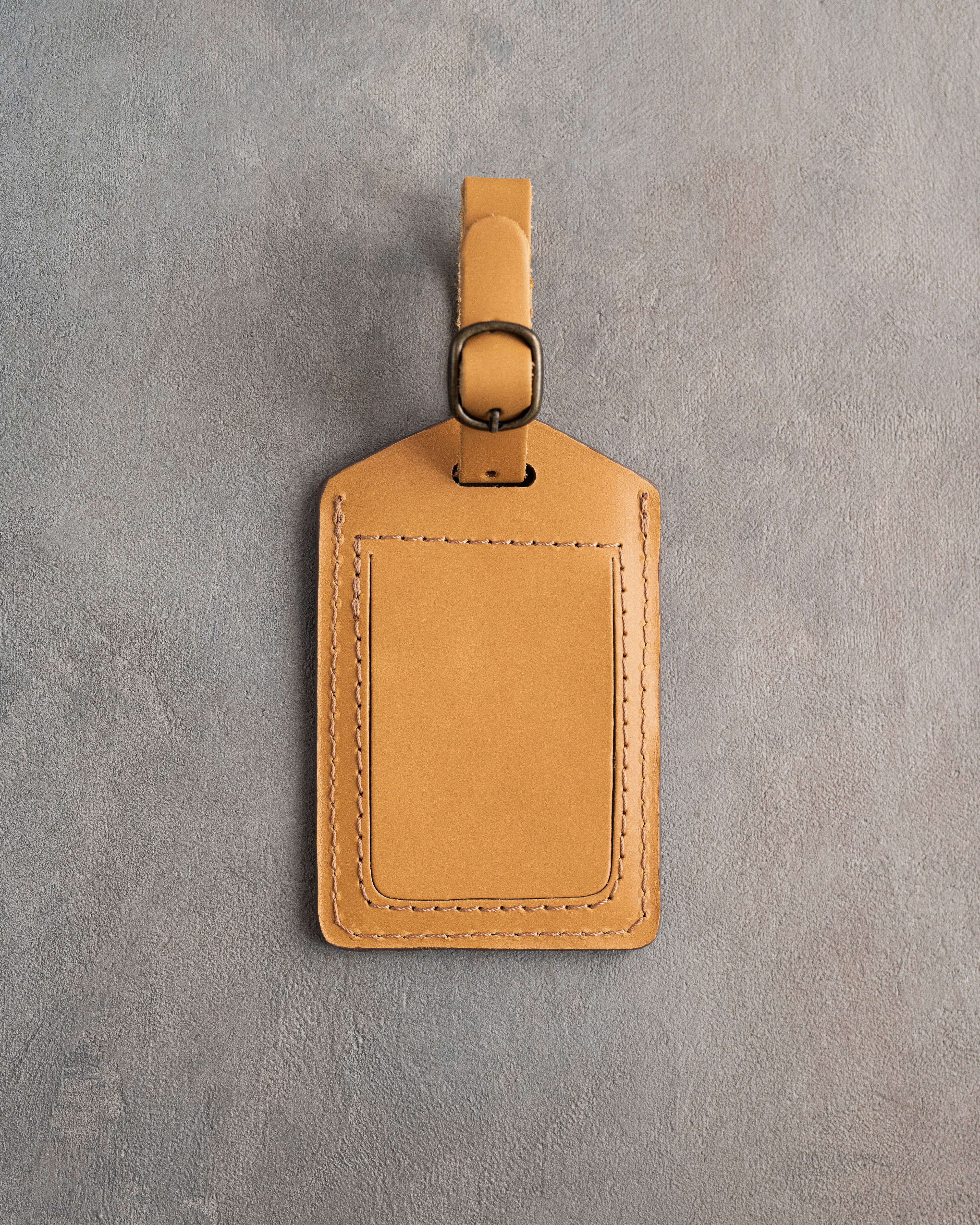 Classy Initial Luggage Tag in Indian Summer Leather