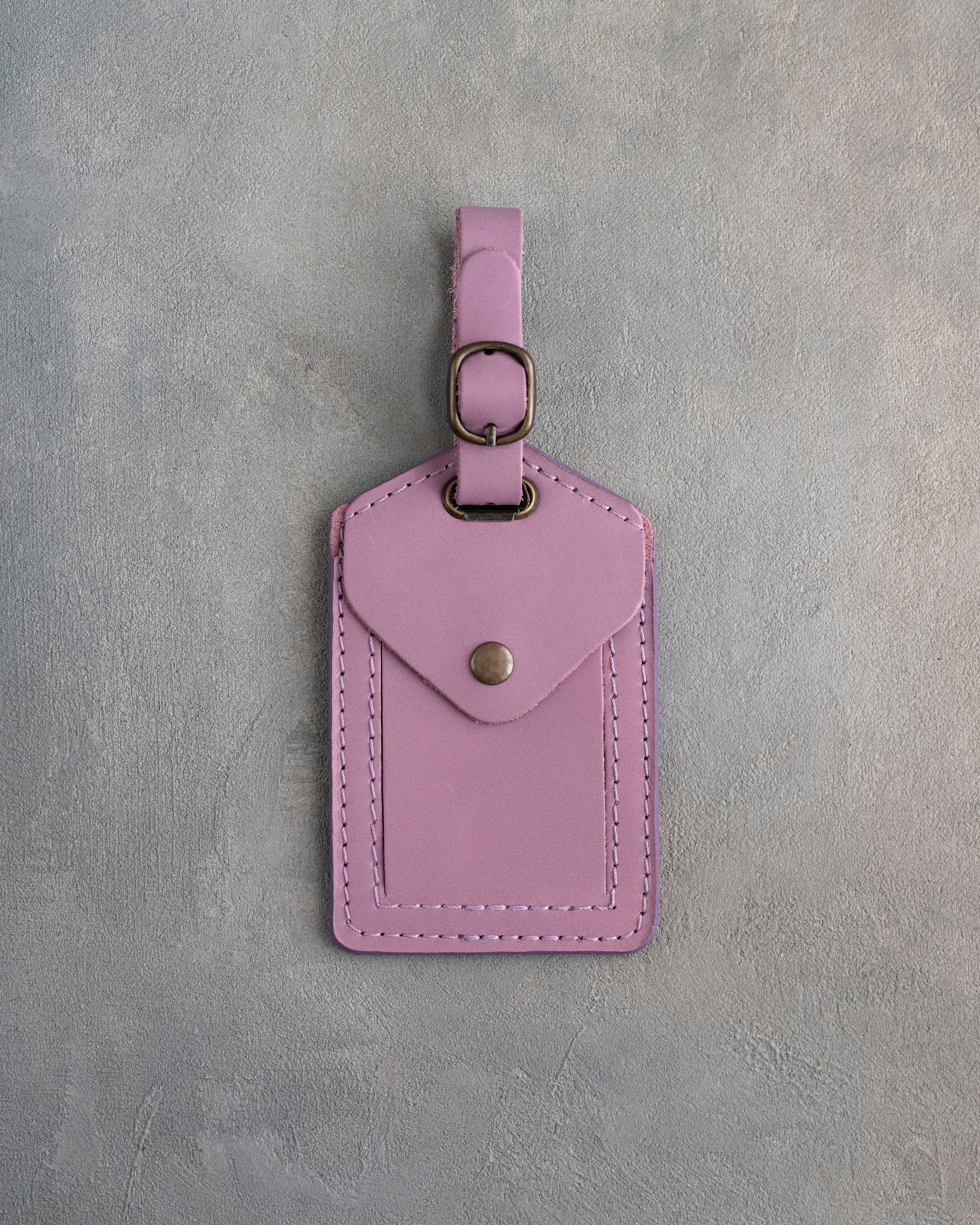 Vine Monogram Luggage Tag in Lilac Leather