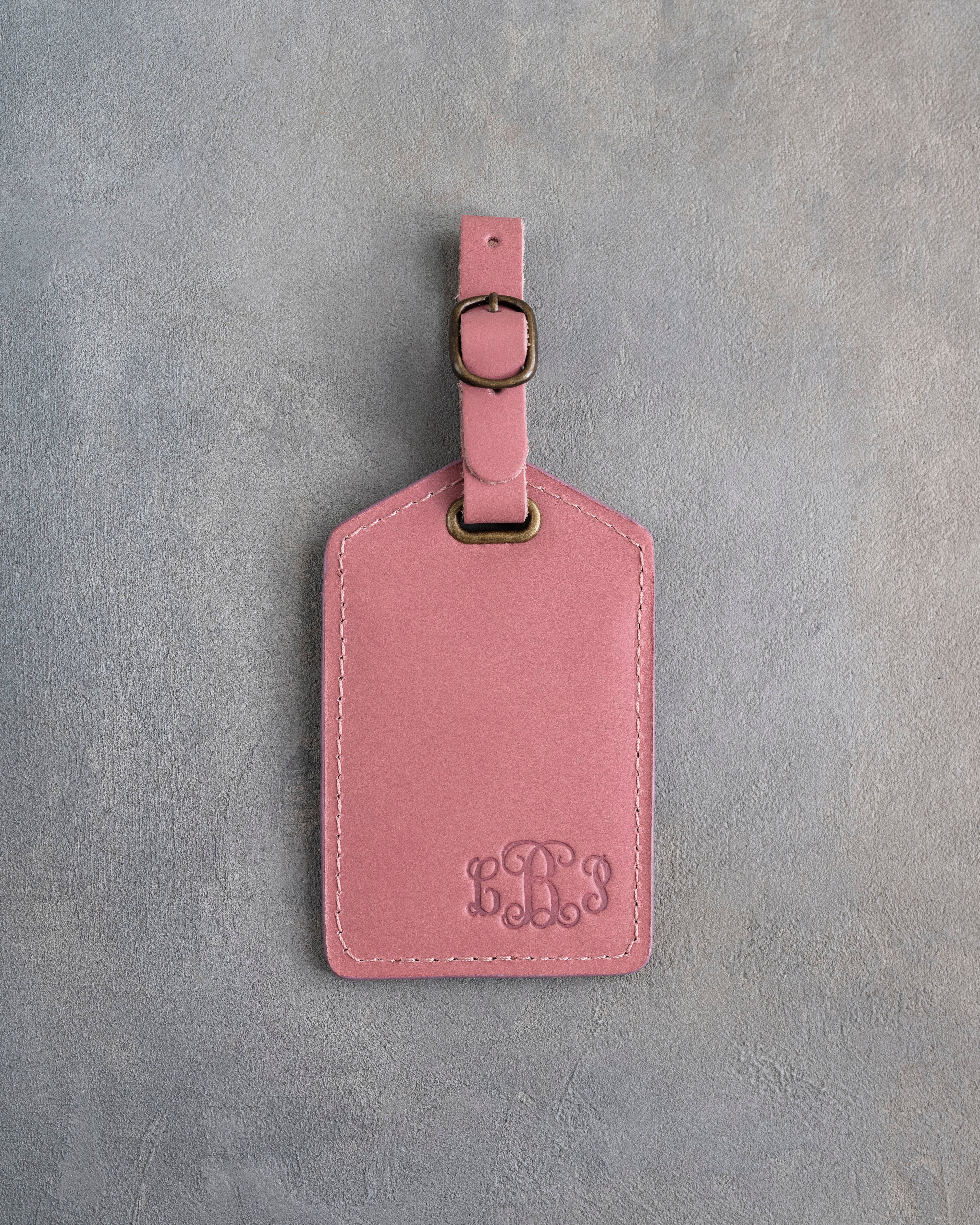 Vine Monogram Luggage Tag in Parisian Blossom Leather