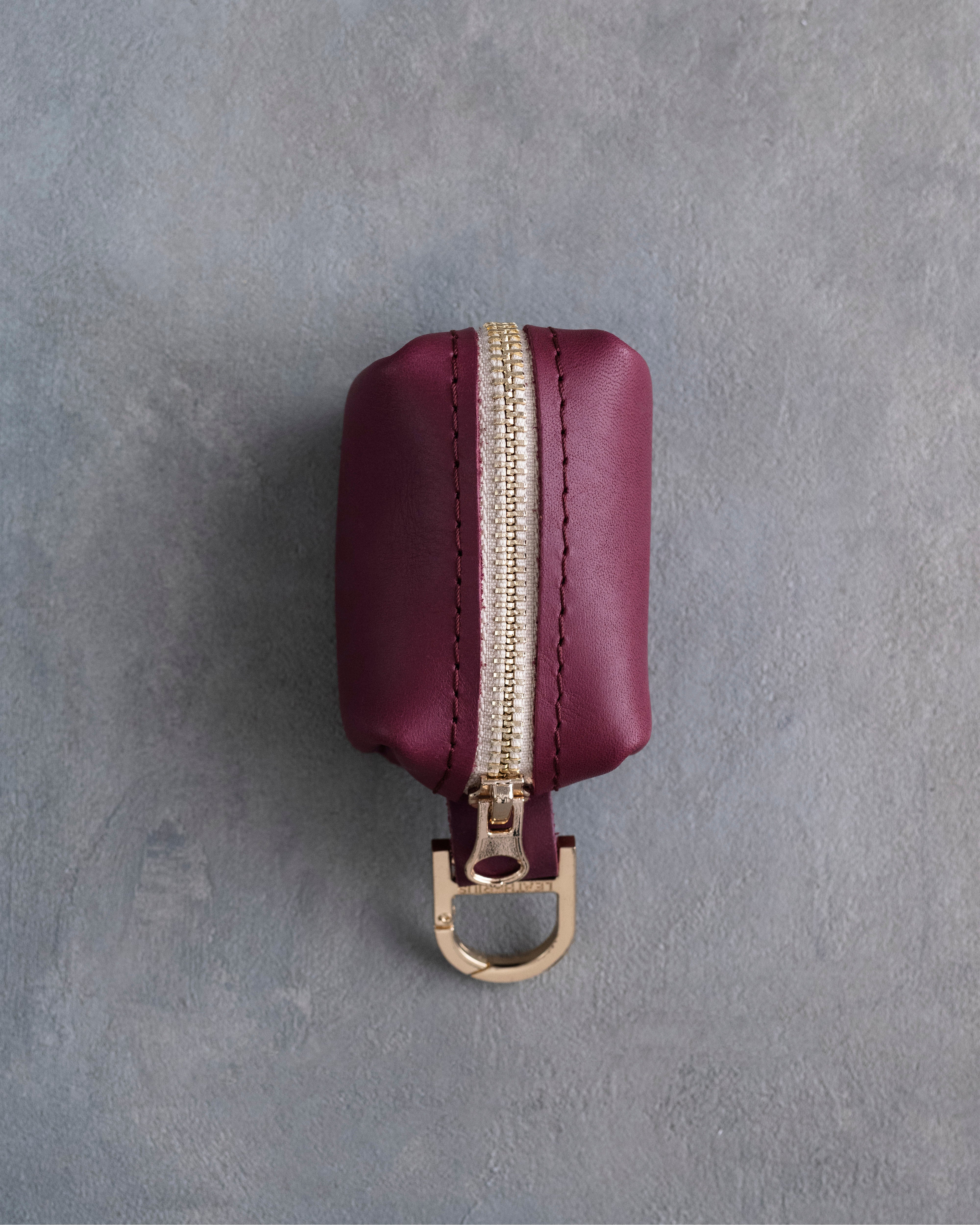 Sangria Leather Dog Poop Bag Holder